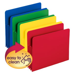 Smead Poly File Pockets 3.5″Exp Asst 4/PK Letter (73500)